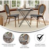 image:imageFlash Furniture Lourdes IndoorOutdoor Commercial Thonet French Bistro Stack Chair  NATWhite PE Rattan Back and Seat  Light Natural Bamboo Print Metal Frame  2 PKBlack  WhiteNatural Frame