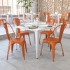 image:imageFlash Furniture Luke Commercial Grade 4 Pack Orange Metal IndoorOutdoor Stackable Chair