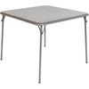 image:imageFlash Furniture Madelyn Folding Card Table  Gray  Portable Square Table amp Hercules Series Plastic Folding Chair  Grey  4 Pack 650LB Weight Capacity Comfortable EventGrey