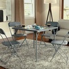image:imageFlash Furniture Madelyn Folding Card Table  Gray  Portable Square Table amp Hercules Series Plastic Folding Chair  Grey  4 Pack 650LB Weight Capacity Comfortable EventGrey