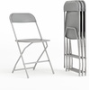 image:imageFlash Furniture Madelyn Folding Card Table  Gray  Portable Square Table amp Hercules Series Plastic Folding Chair  Grey  4 Pack 650LB Weight Capacity Comfortable EventGrey