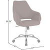 image:imageFlash Furniture Madrid Home and Office Upholstered MidBack Chair in White LeatherSoftBrown Fabric