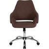 image:imageFlash Furniture Madrid Home and Office Upholstered MidBack Chair in White LeatherSoftBrown Fabric