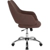 image:imageFlash Furniture Madrid Home and Office Upholstered MidBack Chair in White LeatherSoftBrown Fabric