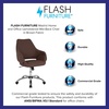 image:imageFlash Furniture Madrid Home and Office Upholstered MidBack Chair in White LeatherSoftBrown Fabric