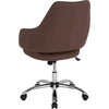 image:imageFlash Furniture Madrid Home and Office Upholstered MidBack Chair in White LeatherSoftBrown Fabric