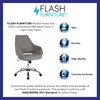 image:imageFlash Furniture Madrid Home and Office Upholstered MidBack Chair in White LeatherSoftLight Gray Fabric