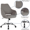 image:imageFlash Furniture Madrid Home and Office Upholstered MidBack Chair in White LeatherSoftLight Gray Fabric