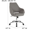 image:imageFlash Furniture Madrid Home and Office Upholstered MidBack Chair in White LeatherSoftLight Gray Fabric