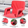 image:imageFlash Furniture Malta Extra Wide Portable Stadium Seat for Bleachers or Benches Padded Stadium Chair with Backpack Straps and Storage 265 lb Weight Capacity RedRed