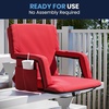 image:imageFlash Furniture Malta Extra Wide Portable Stadium Seat for Bleachers or Benches Padded Stadium Chair with Backpack Straps and Storage 265 lb Weight Capacity RedRed