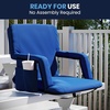 image:imageFlash Furniture Malta Extra Wide Portable Stadium Seat for Bleachers or Benches Padded Stadium Chair with Backpack Straps and Storage 265 lb Weight Capacity RedBlue