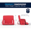 image:imageFlash Furniture Malta Extra Wide Portable Stadium Seat for Bleachers or Benches Padded Stadium Chair with Backpack Straps and Storage 265 lb Weight Capacity RedRed