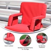 image:imageFlash Furniture Malta Extra Wide Portable Stadium Seat for Bleachers or Benches Padded Stadium Chair with Backpack Straps and Storage 265 lb Weight Capacity RedRed