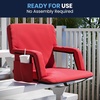 image:imageFlash Furniture Malta Extra Wide Portable Stadium Seat for Bleachers or Benches Padded Stadium Chair with Backpack Straps and Storage 265 lb Weight Capacity RedRed