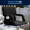 image:imageFlash Furniture Malta Extra Wide Portable Stadium Seat for Bleachers or Benches Padded Stadium Chair with Backpack Straps and Storage 265 lb Weight Capacity RedBlack