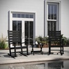 image:imageFlash Furniture Manchester Commercial 3Piece Rocking ChairsTable Set 2 Contemporary Rocking Chairs End Table HDPE Construction AllWeather Use BlackBlack