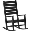 image:imageFlash Furniture Manchester Commercial 3Piece Rocking ChairsTable Set 2 Contemporary Rocking Chairs End Table HDPE Construction AllWeather Use BlackBlack