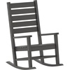 image:imageFlash Furniture Manchester Commercial 3Piece Rocking ChairsTable Set 2 Contemporary Rocking Chairs End Table HDPE Construction AllWeather Use BlackGrey