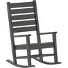 image:imageFlash Furniture Manchester Commercial 3Piece Rocking ChairsTable Set 2 Contemporary Rocking Chairs End Table HDPE Construction AllWeather Use BlackGrey
