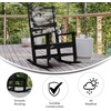 image:imageFlash Furniture Manchester Commercial Grade Outdoor Rocking Chair AllWeather HDPE IndoorOutdoor Rocker BlueBlack
