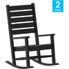 image:imageFlash Furniture Manchester Commercial Grade Outdoor Rocking Chair AllWeather HDPE IndoorOutdoor Rocker BlueBlack