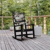 image:imageFlash Furniture Manchester Commercial Grade Outdoor Rocking Chair AllWeather HDPE IndoorOutdoor Rocker BlueBlack