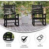 image:imageFlash Furniture Manchester Commercial Grade Outdoor Rocking Chair AllWeather HDPE IndoorOutdoor Rocker BlueBlack