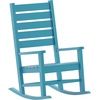 image:imageFlash Furniture Manchester Commercial Grade Outdoor Rocking Chair AllWeather HDPE IndoorOutdoor Rocker BlueBlue