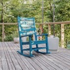 image:imageFlash Furniture Manchester Commercial Grade Outdoor Rocking Chair AllWeather HDPE IndoorOutdoor Rocker BlueBlue