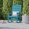 image:imageFlash Furniture Manchester Commercial Grade Outdoor Rocking Chair AllWeather HDPE IndoorOutdoor Rocker BlueBlue