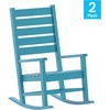 image:imageFlash Furniture Manchester Commercial Grade Outdoor Rocking Chair AllWeather HDPE IndoorOutdoor Rocker BlueBlue