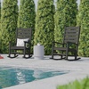 image:imageFlash Furniture Manchester Commercial Grade Outdoor Rocking Chair AllWeather HDPE IndoorOutdoor Rocker BlueGrey