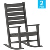 image:imageFlash Furniture Manchester Commercial Grade Outdoor Rocking Chair AllWeather HDPE IndoorOutdoor Rocker BlueGrey