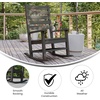 image:imageFlash Furniture Manchester Commercial Grade Outdoor Rocking Chair AllWeather HDPE IndoorOutdoor Rocker BlueGrey