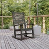 image:imageFlash Furniture Manchester Commercial Grade Outdoor Rocking Chair AllWeather HDPE IndoorOutdoor Rocker BlueGrey