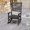 image:imageFlash Furniture Manchester Commercial Grade Outdoor Rocking Chair AllWeather HDPE IndoorOutdoor Rocker BlueGrey