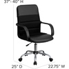 image:imageFlash Furniture Manor MidBack Swivel LeatherSoft Desk Chair with Headrest and Padded Arms Adjustable Height Padded Ergonomic Office Chair BlackBlack
