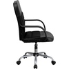 image:imageFlash Furniture Manor MidBack Swivel LeatherSoft Desk Chair with Headrest and Padded Arms Adjustable Height Padded Ergonomic Office Chair BlackBlack