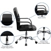 image:imageFlash Furniture Manor MidBack Swivel LeatherSoft Desk Chair with Headrest and Padded Arms Adjustable Height Padded Ergonomic Office Chair BlackBlack