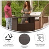 image:imageFlash Furniture Marco IndoorOutdoor Patio Bar Counter Table AllWeather Wicker Rattan Pattern 2 Shelves GrayBrown