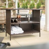 image:imageFlash Furniture Marco IndoorOutdoor Patio Bar Counter Table AllWeather Wicker Rattan Pattern 2 Shelves GrayBrown