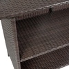 image:imageFlash Furniture Marco IndoorOutdoor Patio Bar Counter Table AllWeather Wicker Rattan Pattern 2 Shelves GrayBrown