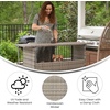 image:imageFlash Furniture Marco IndoorOutdoor Patio Bar Counter Table AllWeather Wicker Rattan Pattern 2 Shelves GrayGrey