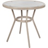image:imageFlash Furniture Marseille IndoorOutdoor Commercial Bistro Set  Tempered Glass Top Table  2 Chairs  Textilene  Lt NAT Bamboo Print Aluminum Frame  BlkWhtBlack  White TextileneLight Natural Frame