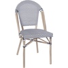 image:imageFlash Furniture Marseille IndoorOutdoor Commercial Bistro Set  Tempered Glass Top Table  2 Chairs  Textilene  Lt NAT Bamboo Print Aluminum Frame  BlkWhtBlack  White TextileneLight Natural Frame