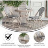 image:imageFlash Furniture Marseille IndoorOutdoor Commercial Bistro Set  Tempered Glass Top Table  2 Chairs  Textilene  Lt NAT Bamboo Print Aluminum Frame  BlkWhtBlack  White TextileneLight Natural Frame