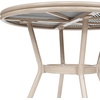 image:imageFlash Furniture Marseille IndoorOutdoor Commercial Bistro Set  Tempered Glass Top Table  2 Chairs  Textilene  Lt NAT Bamboo Print Aluminum Frame  BlkWhtBlack  White TextileneLight Natural Frame