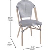 image:imageFlash Furniture Marseille IndoorOutdoor Commercial Bistro Set  Tempered Glass Top Table  2 Chairs  Textilene  Lt NAT Bamboo Print Aluminum Frame  BlkWhtBlack  White TextileneLight Natural Frame