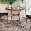 image:imageFlash Furniture Marseille IndoorOutdoor Commercial Bistro Table  Tempered Glass Top  Textilene Fabric  Natural Bamboo Print Aluminum Frame  315  BlackBlack TextileneNatural Frame